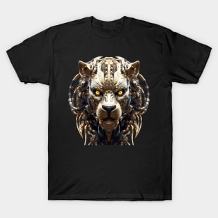 Iron King - Cyborg Lion Black and Gold T-Shirt